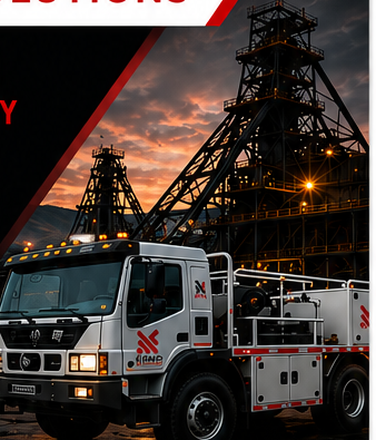 GND Solutions service vehicle at a mine site at dusk