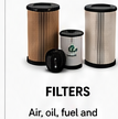 Air, oil, fuel and hydraulic filters